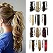 S-noilite Wrap Around Ponytail Clip in Hair Extensions One Piece Magic Paste Pony Tail Long Straight Wavy Curly Soft Silky for Women (17 inches-Curly, Ash blonde)