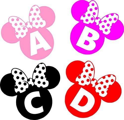 Personalised minnie Mouse Letter Ears, girls wall art decal sticker