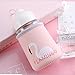 Produktbild Trinkflasche aus Glas Glastrinkflasche mit Hülle Wasserflasche für Kinder Student Schülerin Mädchen Rosa Glasflasche BPA Frei Schönes Design Flamingos mit Schutzhülle für Büro Klassenzimmer 300ml