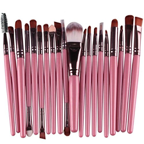 Culater® 20 pcs Pro Wool Make Up Brush Set Makeup Brush Set Tools Make-up Toiletry Kit (Pink)