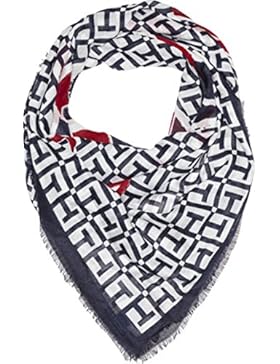 Tommy Hilfiger Damen Halstuch Mascot Race Square, Schwarz (Corporate 901), One Size (Herstellergröße: OS)