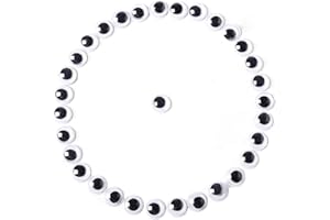 QIKAARA 500 Stück Selbstklebende Wackelaugen klein 8mm Kulleraugen Selbstklebend, Kunststoff Augen zum Basteln Puppe Augen Schwarze Wackelaugen Bastelaugen Wiggle Googly eyes für DIY Kunsthandwerk Dekoration