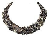 rauchquarz kette collier Gesamtlänge: ca. 46 cm Halskette aus Rauchquarz-Splitter (abgerundet) mehrreihig aufgezogen B-25 bis 30 mm L-46 cm