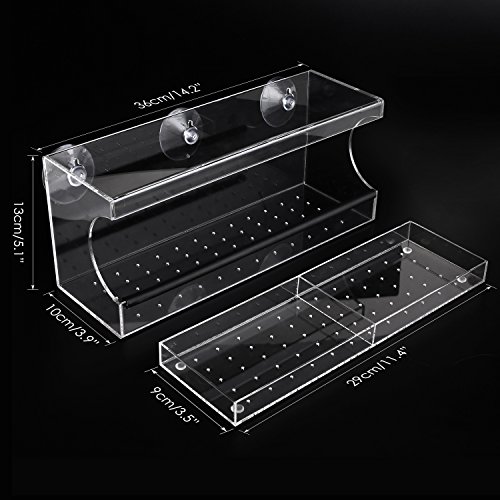 PEDY Großer Fenster Vogelfutterspender, Transparenter Saugfuß Durchsichtiger Vogelhaus Fenster Vogelfutterspender Großer Acryl Vogelfutterspender Vogelfutterstation - 5
