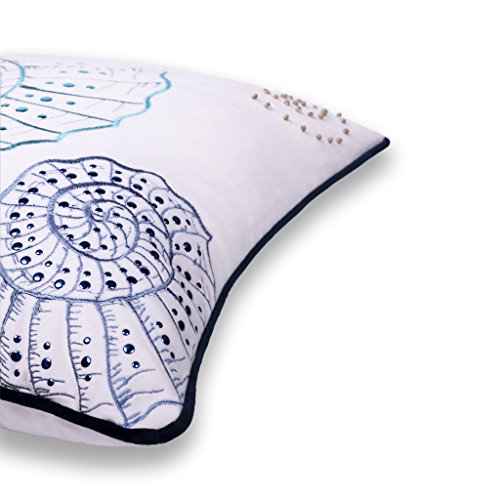 Valery Madelyn Kissenbezug, hochwertige Samt Zierkissenhülle, Seemuschel-Motiv - 5