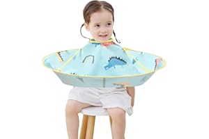 Haar Schneideumhang Regenschirm Kinder, Mopoin Friseurumhang Kinder Wasserdichte, Haarschneideumhang, Kinderhaarschnitt-Umhang, Haar Schneiden Cape für Home Salon Zubehör (Blauer Dinosaurier)