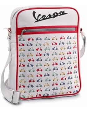 Original VESPA kleine ROLLER MOTIVE Umhängetasche Retro Tasche WEISS ROT