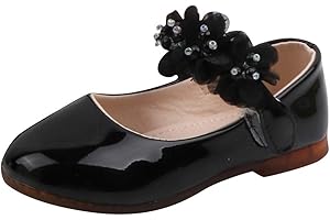 DAY8 Chaussures Fille Princesse Bapteme Mariage Ceremonie Chaussure Bébé Fille Premier Pas Cher Souple Chaussure Ballerine Fille Enfant Sandales Danse Mary Janes Fille Talon Plat