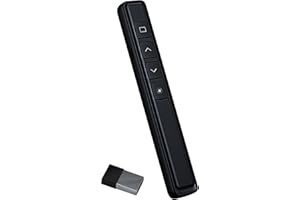 Neoreser Télécommande de Présentation Longue Portée, 2.4GHz Pointeur de Présentation, Présentation Sans Fil Rechargeable pour Windows 2003, XP, Vista, 7/8/10, M-ac OS, Linux, Android(Noir)
