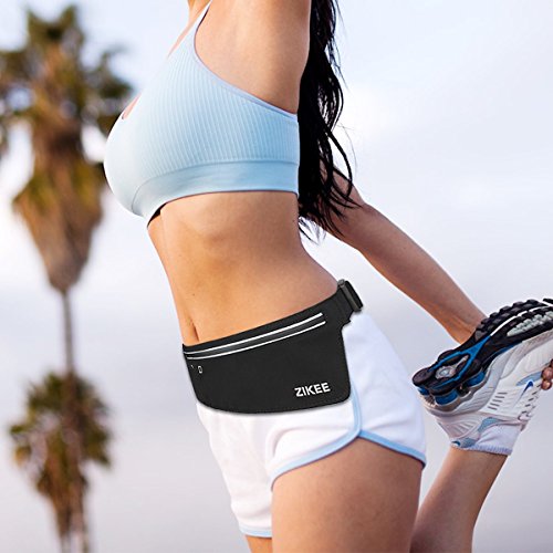 Zikee Running Belts / Laufgürtel / Gürteltasche / Sport Gürtel Tasche – Fit for Apple iPhone 4, 4S, 5, 5S, 5C, 6, 6 plus, Samsung Galaxy and Most Smartphones – Laufgurtel trinkflasche/Laufgurtel joggen/Laufgurtel mit trinkflasche/Bauchtasche eastpak/Hüfttasche/Fitness gürtel/Elastische Bauchtasche/Fitness Gürtel/Outdoor Trekking Gürtel/Handygürtel - 9