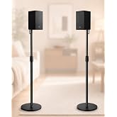Set of 2 Floor Speakers Stand for Speakers up to 73-140 cm | Height Adjustable, Cable Floor Stand for Satellites up to 11 lbs