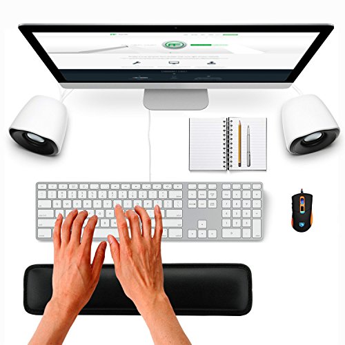 Flyox Gummi Tastatur Pad Handgelenkauflage mit Speicher Schaum für PC (Schwarz) - 2