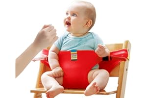 ONATISMAGIN Sièges chaise haute sécurité pour bébé, harnais chaise haute portable pour tout petit, siège sécurité d'alimentation lavable pour la maison/voyage/shopping/restaurant (Rouge)