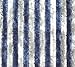 Produktbild Chenille Flauschvorhang Vorhang Fliegenschutz 100 x 200 cm blau - grau NEU