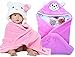 BRANDONN NEWBORN Combo Of Furry Glacier Hooded Smily Baby Blanket And Premium Glacier Hooded Baby Wrapper(PACK OF 2, PINK&WHITE) RS.399.00
