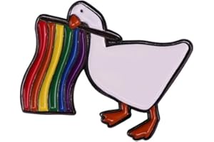 KAWADU LGBTQ Gay Pride Rainbow Flag Goose Enamel Pin Badge Jewelry for Dresses, Suits, Bags, Backpacks