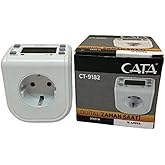 Cata Ct-9182 Dijital Zaman Saati Zaman Ayarlı Priz 3680W Timer,Beyaz,