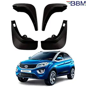 BBM Unbreakable Heavy Car Mud Flaps Splash Guard Mudguard for Tata nexon - Year 2017 2018 2019 2020 [Set of 4]