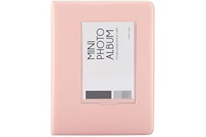 Raguso 64 Pockets 3 Inch Mini Polaroid Photo Album Picture Album Book for Fujifilm7s/8/25/50s/90 Picture Case Storage for Kids Adults(Pink) Daily decoration