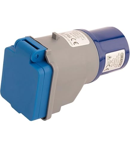 SPARES2GO Câble Répartiteur 16A 240V Bleu – Y Pièce 2 Prises Pour Caravane Et Camping-Car, Connexion Double Robuste IP44/IP54