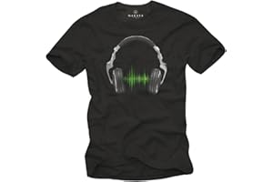 MAKAYA Camiseta Musica Hip Hop - Auriculares Hombre