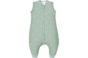 Lilian&Gema Saco de Dormir con Pies-2.5TOG Saco de Dormir para Bebés,Estampado Botánico,Talla：S-70 cm, Altura Adecuada del bebé（75-90 cm/6-18 Meses）