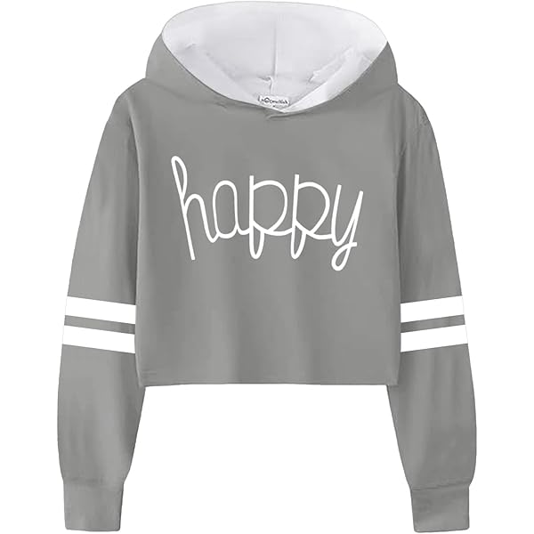 Sweat à Capuche Fille Adolescente - Coupe Ample Décontractée, Manches Longues - Imprimé Lettres Ou Rayures - Pour école, Loisirs, Halloween