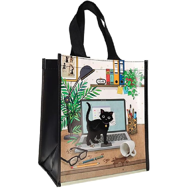 KIUB Cabas De Courses En Matière Recyclée - Motif Paresseux Somnolant Sur Sa Branche - Format 30 * 26 Cm Avec épaisseur De 16CM