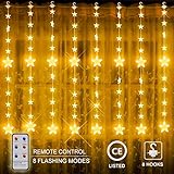 🎄【ADORABLE STAR SHAPE DESIGN】Diese batteriebetriebenen Star LED String Lights enthalten 144 Mini-LED-Leuchten in zarter Sternform. Ganz lang ist 2m. Spezifikation - Total 144 LEDs, 2m X 1.5 m, Transparent Kabel. Jeder Strang mit 18 LEDs.