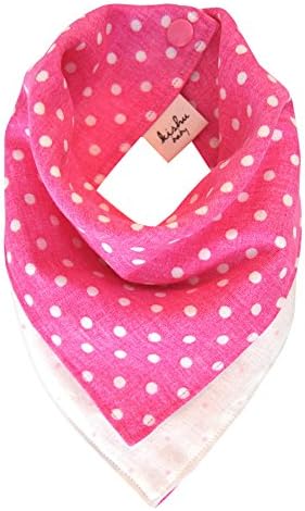 Kishu Baby Girl's Reversible Bandana Bib | One Size | Pink Polka Dot
