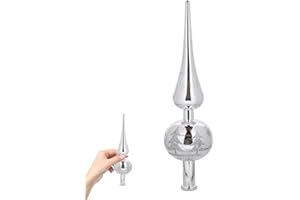 AIZQYC Christbaumspitze Stern, Baumspitze Weihnachten Silber, Weihnachtsbaum Stern Spitze, Christbaumschmuck Spitze, Weihnachtsbaumspitze Kunststoff, Weihnachtsbaumschmuck Spitze für Weihnachten Baumschmuck.