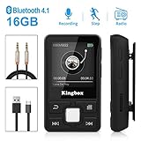 Lecteur MP3, Mini Lecteur Baladeur Bluetooth 4.1 avec 16Go, Podomètre Intelligent, Radio FM, Enregistreur Vocal, Lecteur E-Book, Support Jusqu'à 128Go