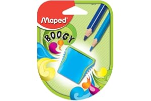 MAPED HELIX USA Maped - Material Escolar - Sacapuntas Boogy - Sacapuntas con Depósito - Tiene 2 Orificios para Afilar - Tamaño Compacto para el Estuche - 3 Diseños Diferentes