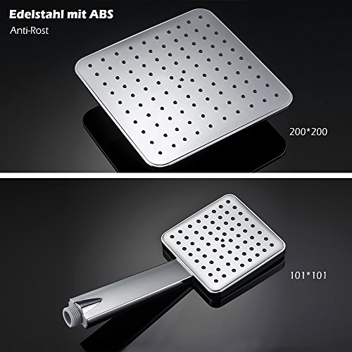 Homelody 3-Funktion Duscharmatur Duschsystem mit LCD Wassertemperatur Display Duschset mit Rainshower Regendusche Handbrause und Duschstange für Dusche - 5