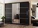 Produktbild Schiebetürenschrank - Kleiderschrank - Schwebetürenschrank WIST in Schwarz, mit Spiegel, Breite: 150cm/180cm/203cm/250cm