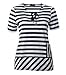 Produktbild seeyou Damen Longshirt mit Breitem Streifenmuster Schnürung