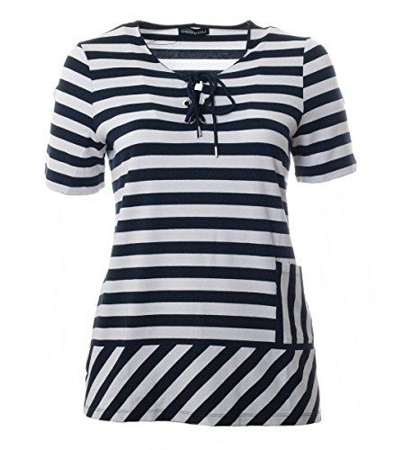 Preisvergleich Produktbild seeyou Damen Longshirt mit Breitem Streifenmuster Schnürung