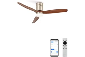 Ventilateur de plafond, bois naturel, avec lumière, non wifi - windcalm