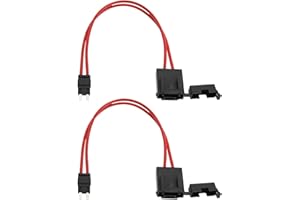 YINETTECH 2pcs Car Fuse Holder Connector 32V 20Amp 16AWG Heavy Duty Wire Extension Small Fuse Holder Connector for Vehicle with 4Pcs 20A Fuses for ATM/APM (23cm, Mini)
