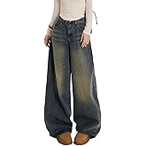 KOTTY Women Wide Leg Baggy Jeans High Waist Relaxed Fit Denim Casual Wear