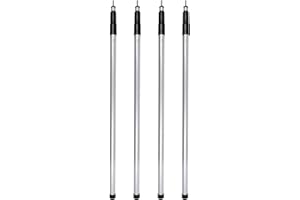 noorsk® Lot de 4 ou 6 barres télescopiques en aluminium de 80 à 180 cm ou 100 à 240 cm pour auvent, bâches, bâches