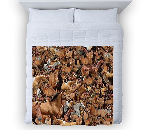 HORSES ALL OVER DESIGN SOFT FLEECE BLANKET COVER THROW OVER SOFA BED BLANKET