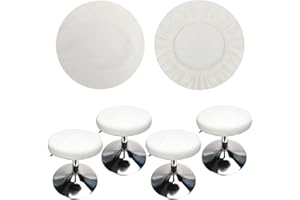 HuaLiSiJi Copri Sgabello Rotondo Tessuto di Lusso Diametro 30-40cm, Elastico Antirughe Lavabile e Antipolvere (4 Pezzi Bianco)