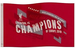 LIVERPOOL F.C. FOCO Liverpool FC Champions de l'europe 2018/19 sous Licence Officielle Drapeaux Plusieurs Tailles