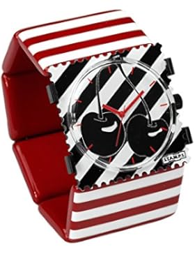 S.T.A.M.P.S. Stamps Uhr KOMPLETT - Zifferblatt La Cereza Dulce auf Belta Stripes Red White
