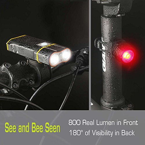 USB Fahrradlicht Set – USB-wiederaufladbare Fahrrad-Scheinwerfer und LED-Rücklicht – wasserdichtes Fahrrad-vorderes hinteres Licht passt ALLE Fahrräder - 5