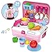 Produktbild BOWA Rollenspiel Küche Rucksack Spielzeug Kinder Kochen Lebensmittel Spielset für Kleinkind Mädchen 3 Jahre alt, Rosa