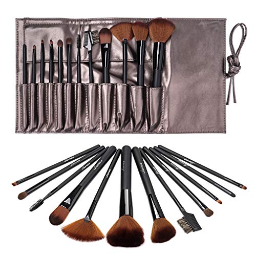 Luoran Pinceaux Maquillages kit Professionnel 12pcs Brosse de Maquillage pour Cosmétique avec Sac en Cuir