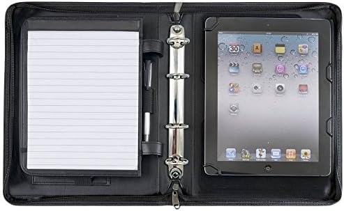 Alassio 30111 Piemonte Orginal Folder in DIN A5 Format, Polyester Business Folder in Black, Folder Approx. 30 x 24.5 x 4 cm with Tablet Holder