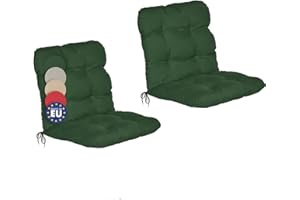 ‎BEAUTISSU Beautissu 2er Set Niedriglehner Auflagen Set Flair NL Stuhlauflage 100x50x8cm Sitzkissen Niederlehner Gartenstühle Sitzauflagen Stuhlkissen Dunkelgrün